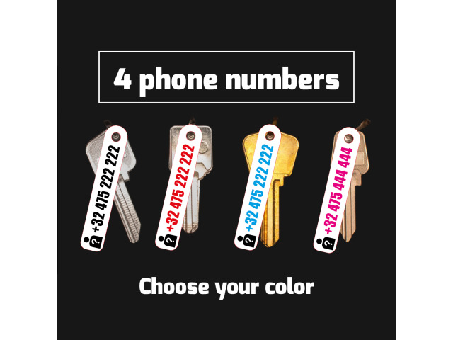 Lost key 4 phone numbers 4 x 10 numbers per board