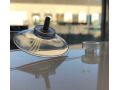 Transparent suction cups with screw fixing